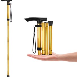 Aluminum Alloy Walking Sticks & Foldable Anti-Slip Hiking Stick - Length Adjustable for Elderly