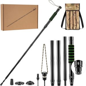 Tactical Survival Hiking Stick - Retractable Walking Staff with Multitool | Shock Absorption, Unique Twist-Lock & Quick-Adjust Length for Trekking & Outdoor Adventures